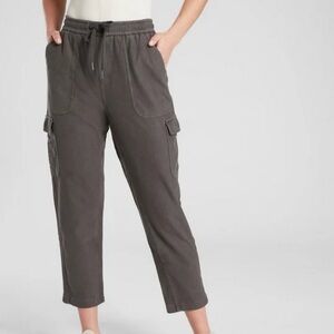 ATHLETA CYPRESS GREEN‎ ELASTIC WAIST FARALLON CARGO CROP PANT 12